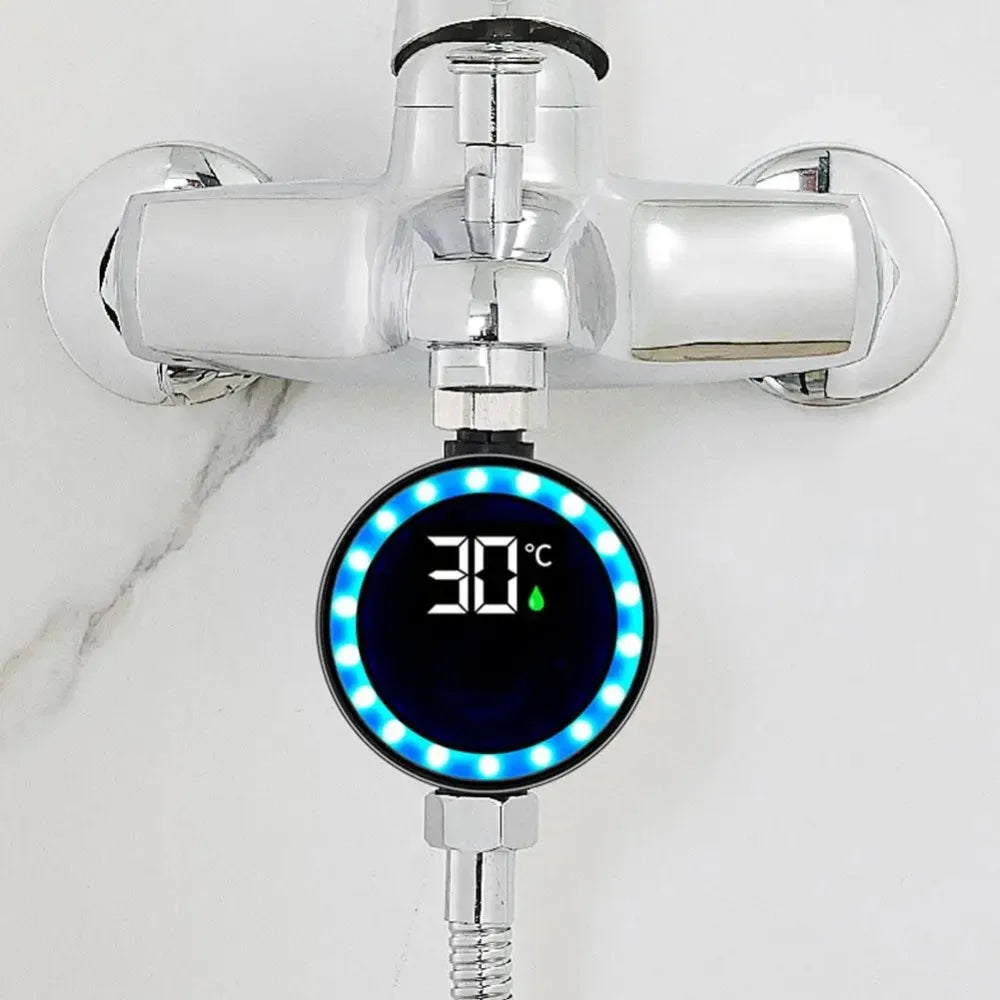 LED Shower Water Thermometer – 3-Color Display, Battery-Free