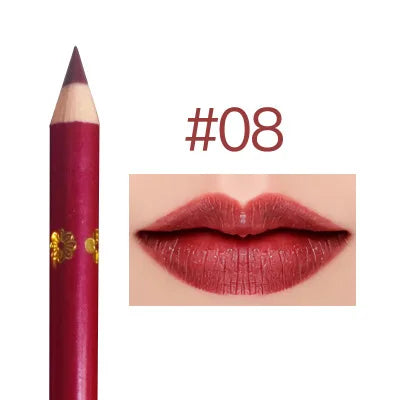 12-Color Waterproof Lip Liner Set | Long-Lasting Foggy Finish