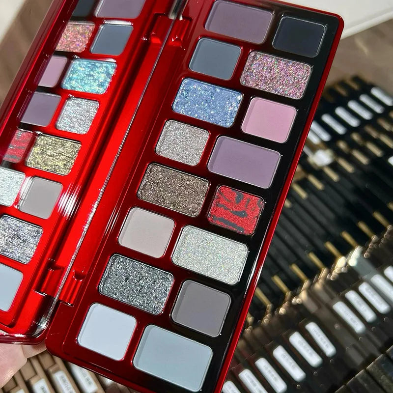DIKALU 16-Color Eyeshadow Palette – Matte, Shimmer & Glitter