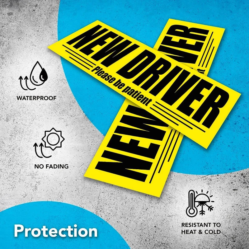 3-Pack Student Driver Reflective Car Stickers | New Driver Decal