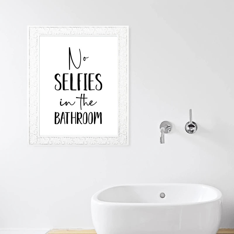 Funny Bathroom Wall Art Canvas Poster | Modern Minimalist WC Decor Canvas Wall Art Poster Peaceful Pleasures Health and Wellness
