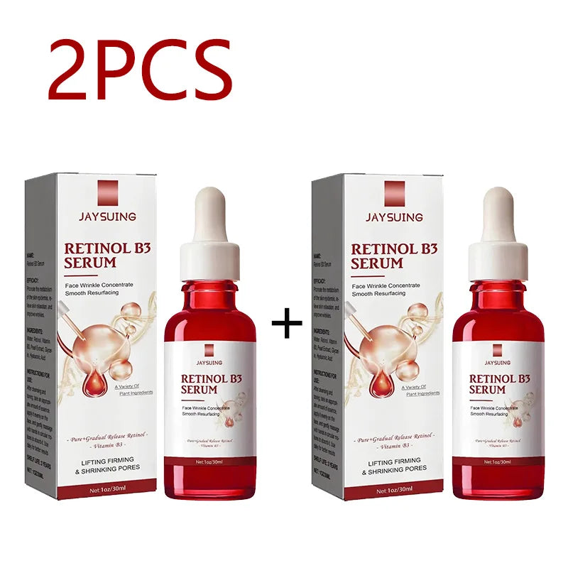 Retinol B3 Wrinkle Remover Face Serum Deep Moisturizing Fade Fine Line Lifting Firming Repair Smooth Tighten Serum Skin Care Peaceful Pleasures Health and Wellness 2pcs