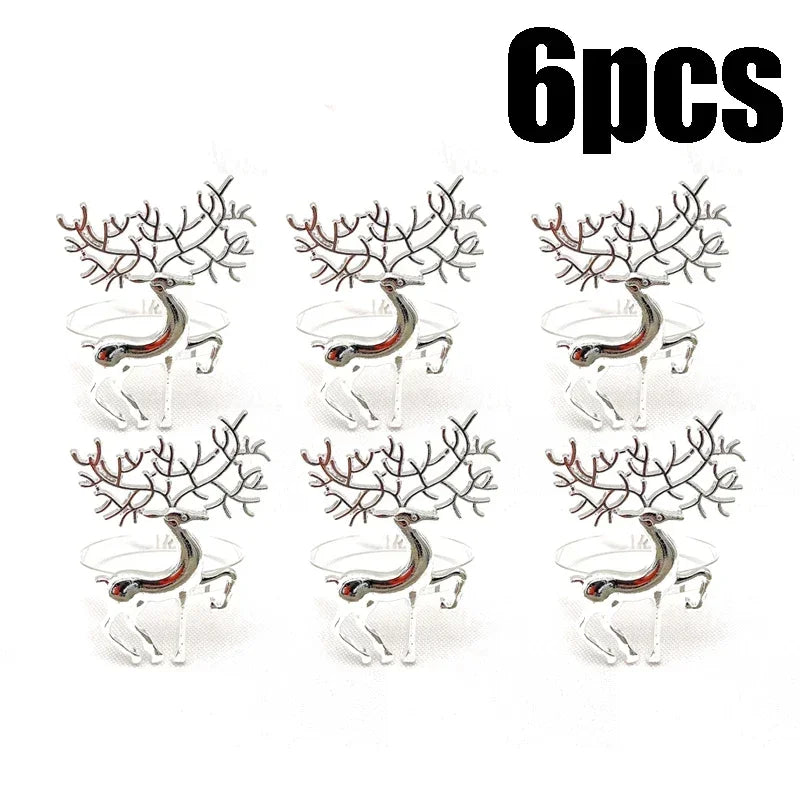 60-Pack Gold Elk Christmas Napkin Rings – Festive Table Decor