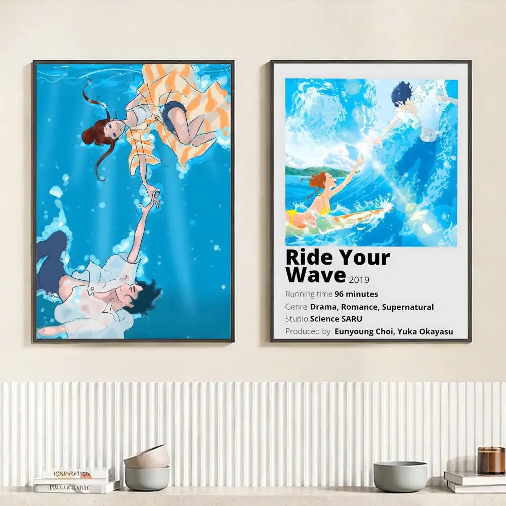 Anime R-Ride Your Wave Poster HD Self Adhesive Waterproof Wall Art Ideal for Home Office Dorm Bedroom Great Gift Peaceful Pleasures Health and Wellness