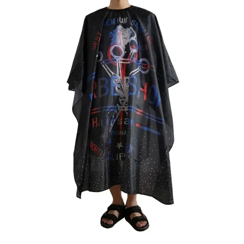 Hairdressing Coth Pattern Cutting Hair Waterproof Cloth Salon Barber Cape Professional Hair Stylist Retro Aprons Haircut Cape Peaceful Pleasures Health and Wellness black