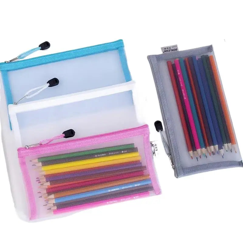 Clear Mesh Zipper Pencil Pouch | School, Office & Storage