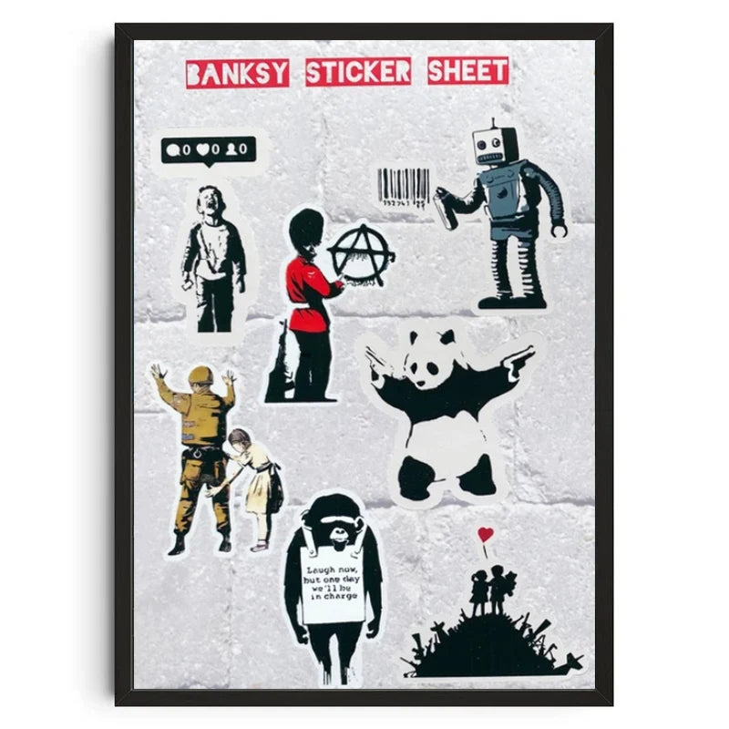 Graffiti Banksy Art Poster Banksy Image Series Printed Canvas Art Mural Used for Home Wall and Living Room Decoration, Framel Peaceful Pleasures Health and Wellness