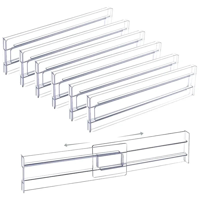 Adjustable Clear Drawer Dividers – Expandable 28–52cm Organizer