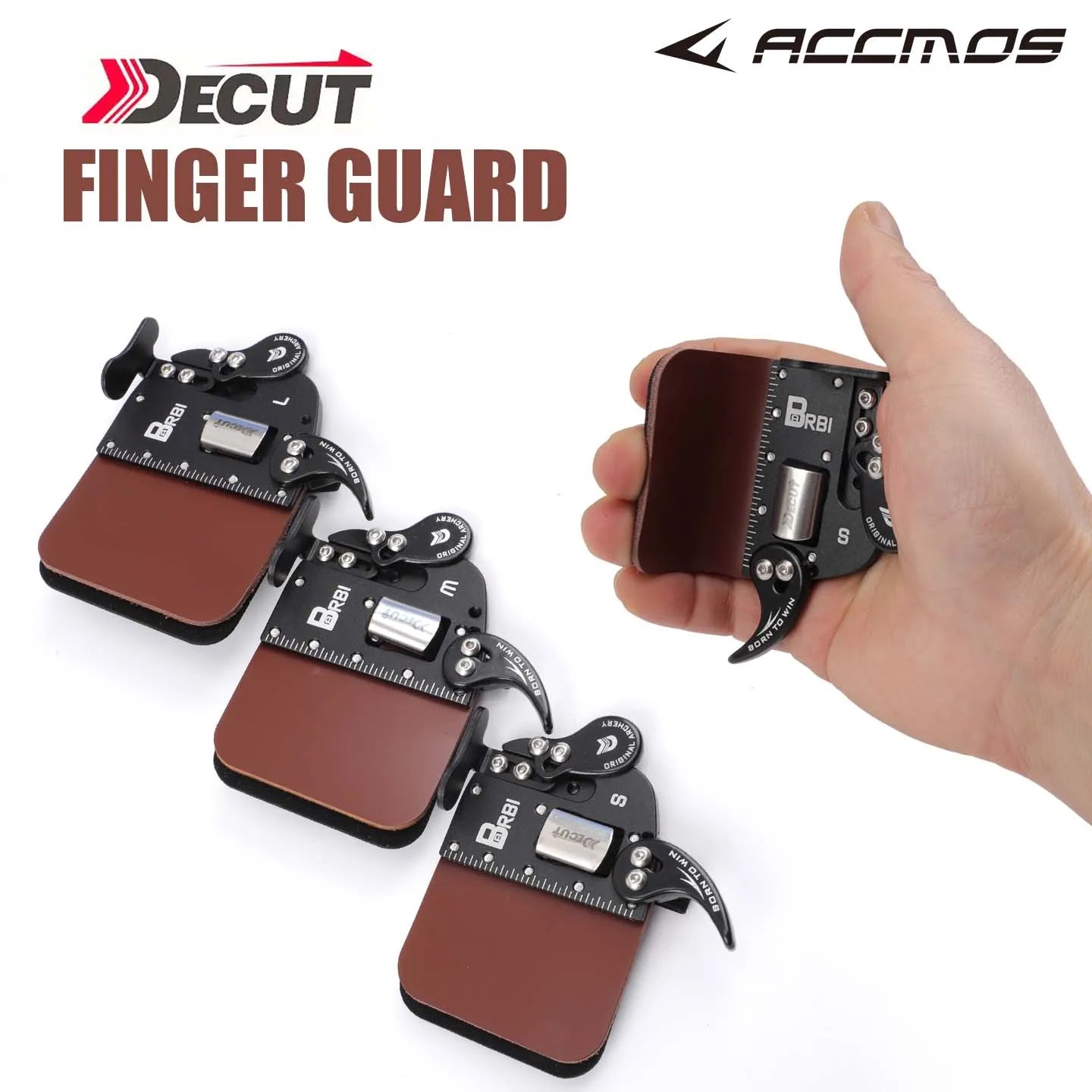 DECUT BARBI Archery Protective Gear 3 Finger Guards S M L Tradition
