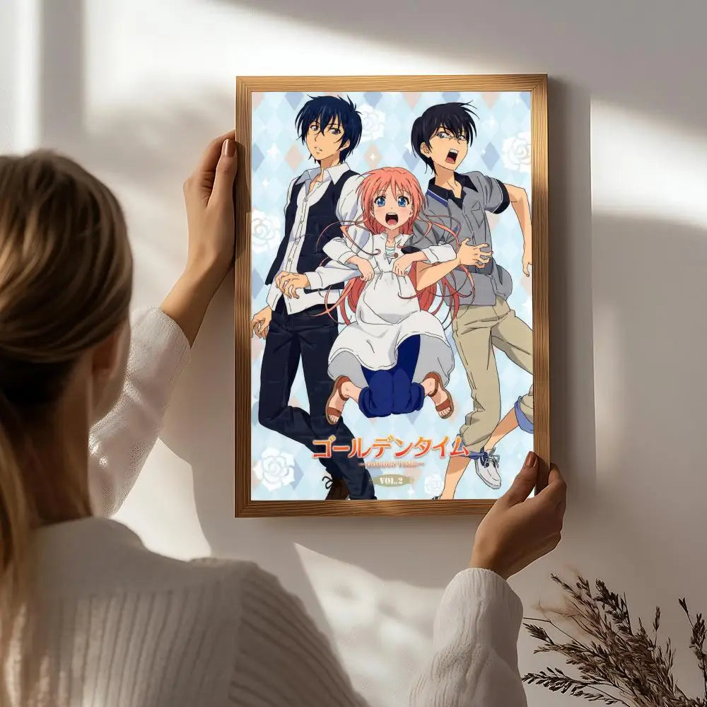 Golden Time Anime HD Self-Adhesive Waterproof Wall Poster Anime Wall Poster Peaceful Pleasures Health and Wellness White1 50X70cmNoframe