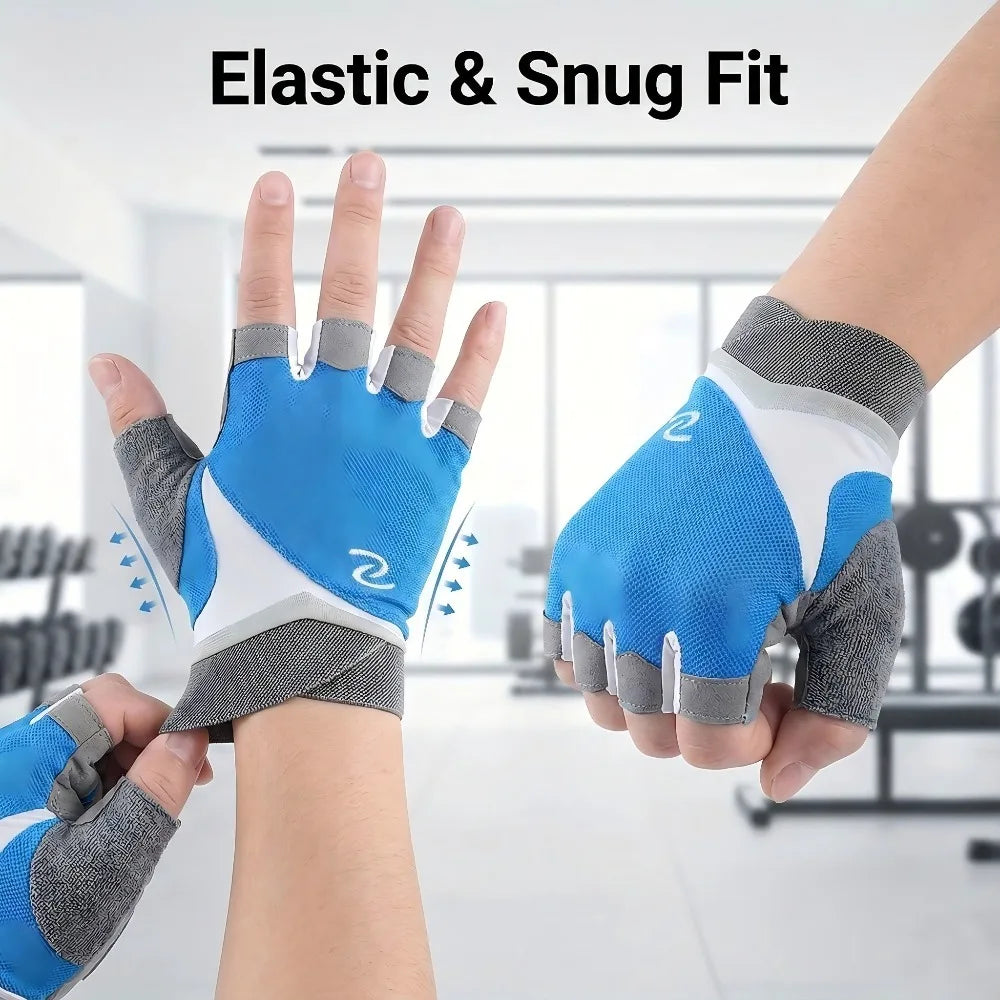 Anti-slip Half Finger Gym Gloves for Men Women, Breathable Fitness Gloves for Cycling Climbing Training Fishing Sports Peaceful Pleasures Health and Wellness
