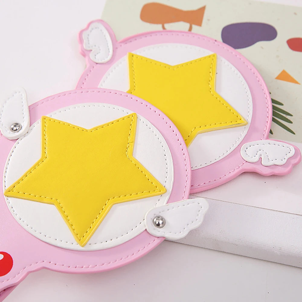 Pink Magic Wand Prop Card Holder Cute Girl Wing Bus Subway Long