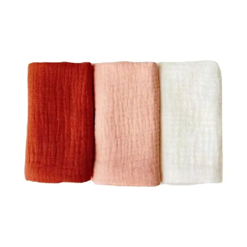 Soft Cotton Baby Washcloths Set of 3 | Newborn Bath Towels