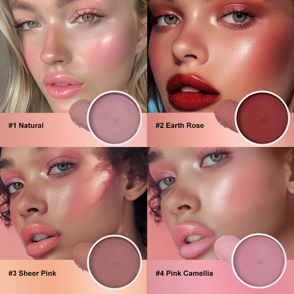 3 In 1 Solid Pearl Blush Cream Monochrome Woman Blush Paste Cheek Ulti-purpose For Eyes Lips Makeup Blush Stick Korean Cosmetics Peaceful Pleasures Health and Wellness