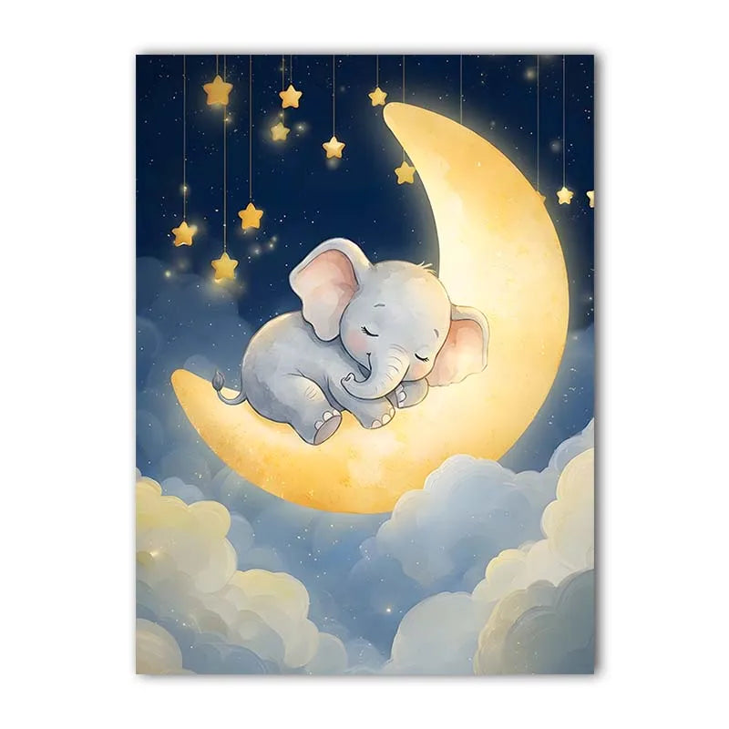 Nordic Animal Moon Canvas Print – Baby Nursery Wall Art Poster Nursery Canvas Print Peaceful Pleasures Health and Wellness 06 15x20cm No Frame China Mainland