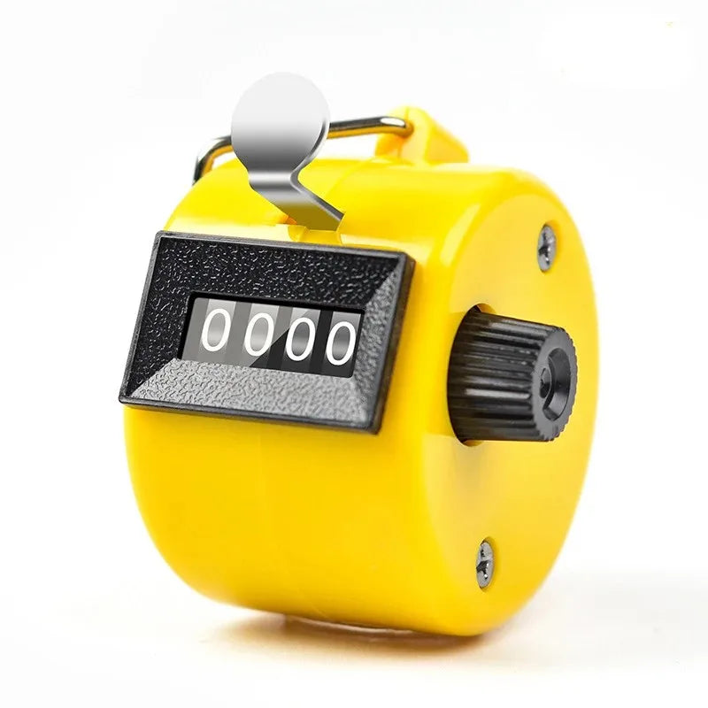 Manual Recording Mechanical Counter Four Digit Traffic Warehouse Points Cargo Readings Digital Counting Peaceful Pleasures Health and Wellness YELLOW