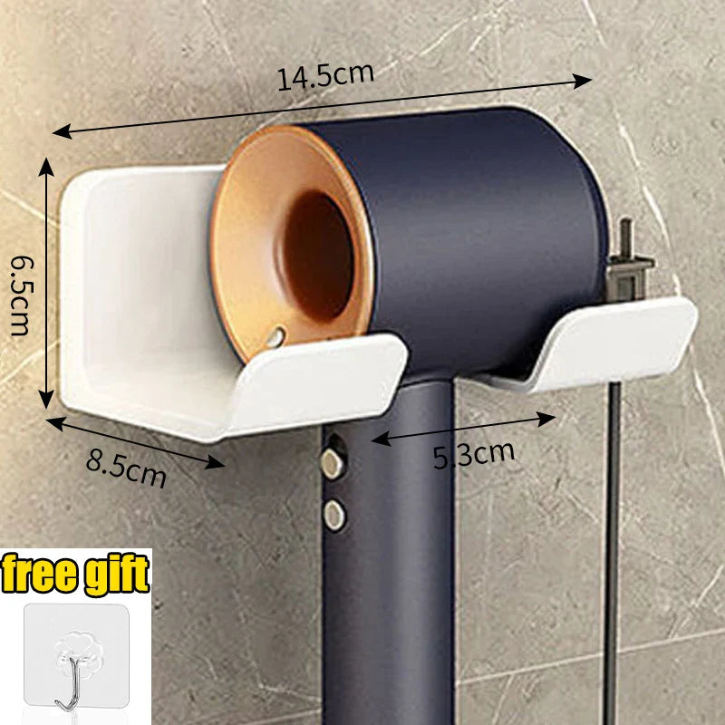 Wall-Mounted Hair Dryer Holder & Bathroom Organizer