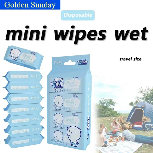 64pcs Disposable Mini Travel Wipes – Hand & Mouth, 8 Packs Disposable Travel Wipes Peaceful Pleasures Health and Wellness