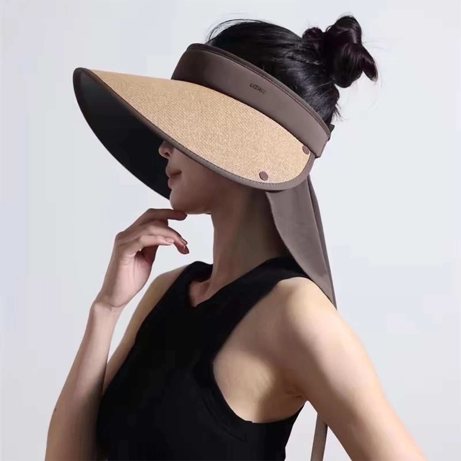 Straw Visor Hats for Women Wide Brim Summer UV Protection Ponytail Hat for Summer Spring Fall Beach Peaceful Pleasures Health and Wellness