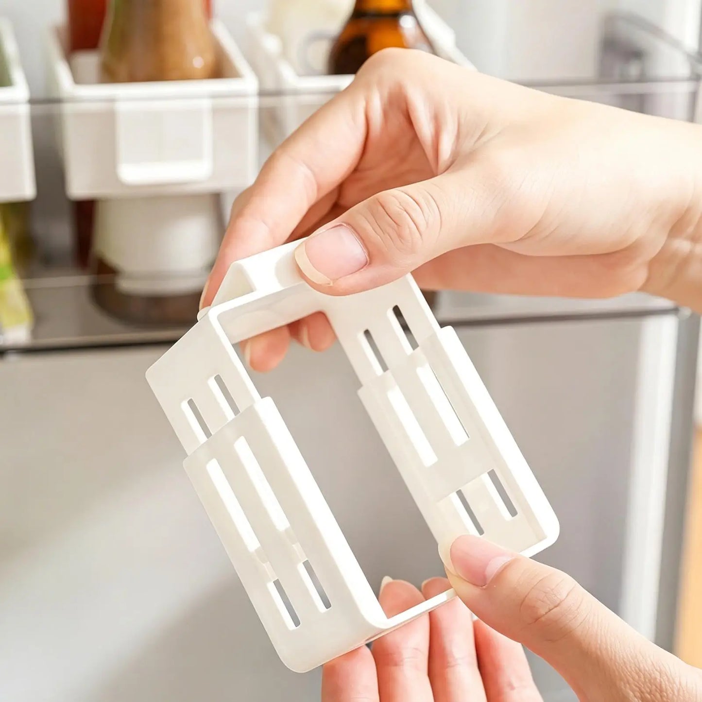 Expandable Fridge Door Organizer Basket | Snap-On Storage