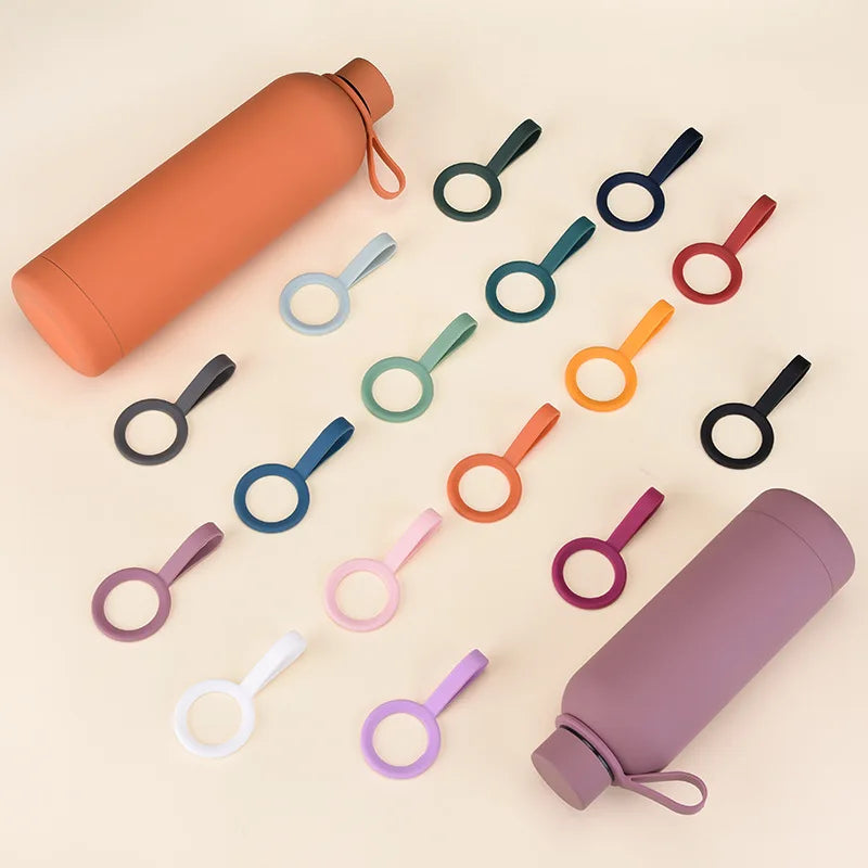 Silicone Kettle Hanging Buckle Sports Water Bottle Holder Handle Carrying Rope for Small Mouth Vacuum Cup Outdoor Camping Tool Peaceful Pleasures Health and Wellness