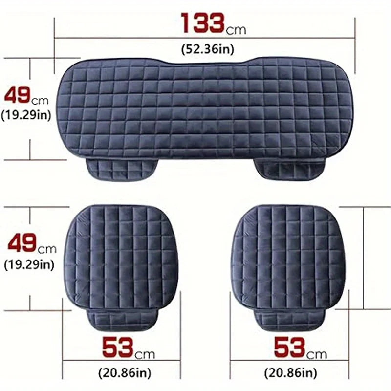 Plush Car Seat Protector – Non-Slip Cushion Mat, All Seasons
