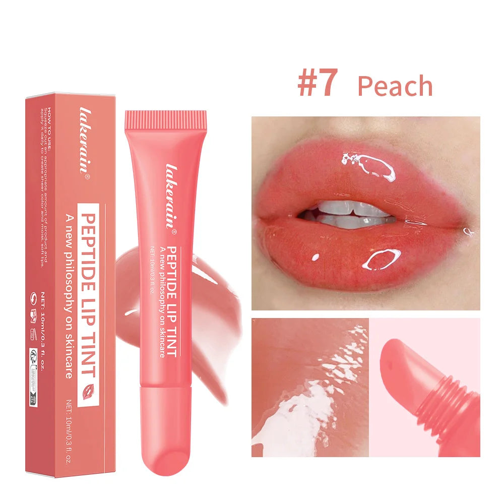 Long Lasting Moisturizing Lip Gloss Waterproof Mirror Glass Shine Transparent Color Halo Dyeing Easy Apply Cosmetics Makeup Peaceful Pleasures Health and Wellness 7peach