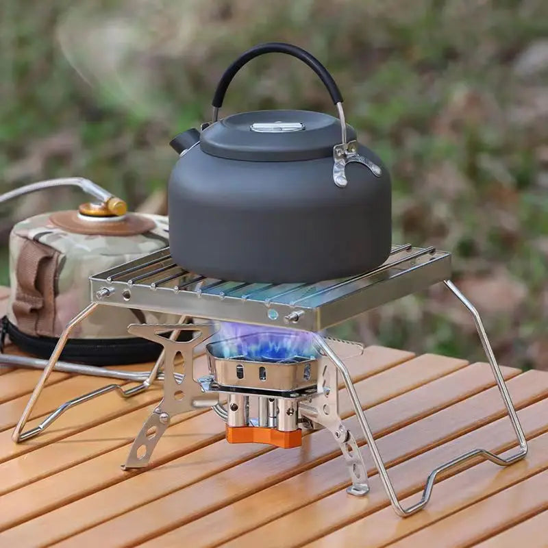 Outdoor Stainless Steel Stove Holder Camping Portable Folding Barbecue Rack Grill Supplies Lighter Steel Brazier Stand 3 Pcs Peaceful Pleasures Health and Wellness
