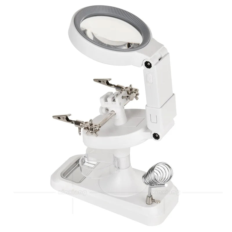 Desktop Handheld 32Led Light 5X 10X Magnifying Glass Peaceful Pleasures Health and Wellness black