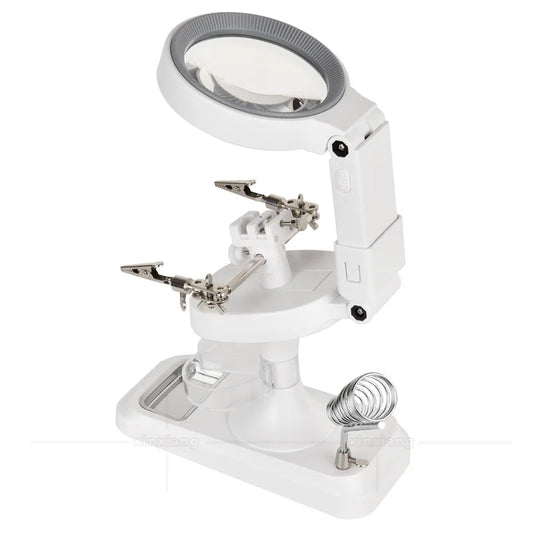 Desktop Handheld 32Led Light 5X 10X Magnifying Glass Peaceful Pleasures Health and Wellness black