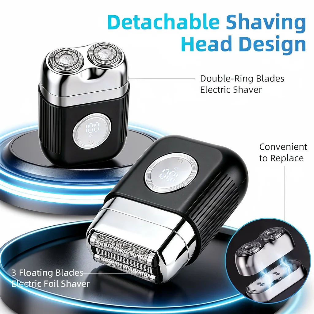 AFDEAL Men's Mini Foil Electric Shaver 9000RPM Wet & Dry