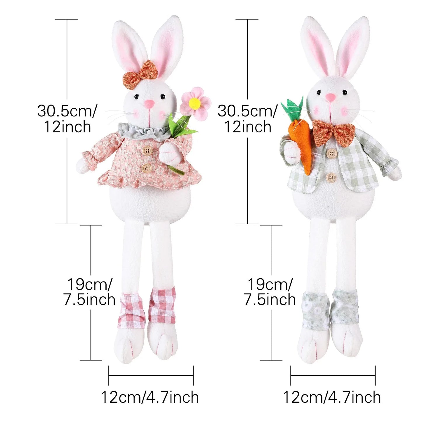 Easter Bunny Plush Figurine – Spring Home & Garden Decor