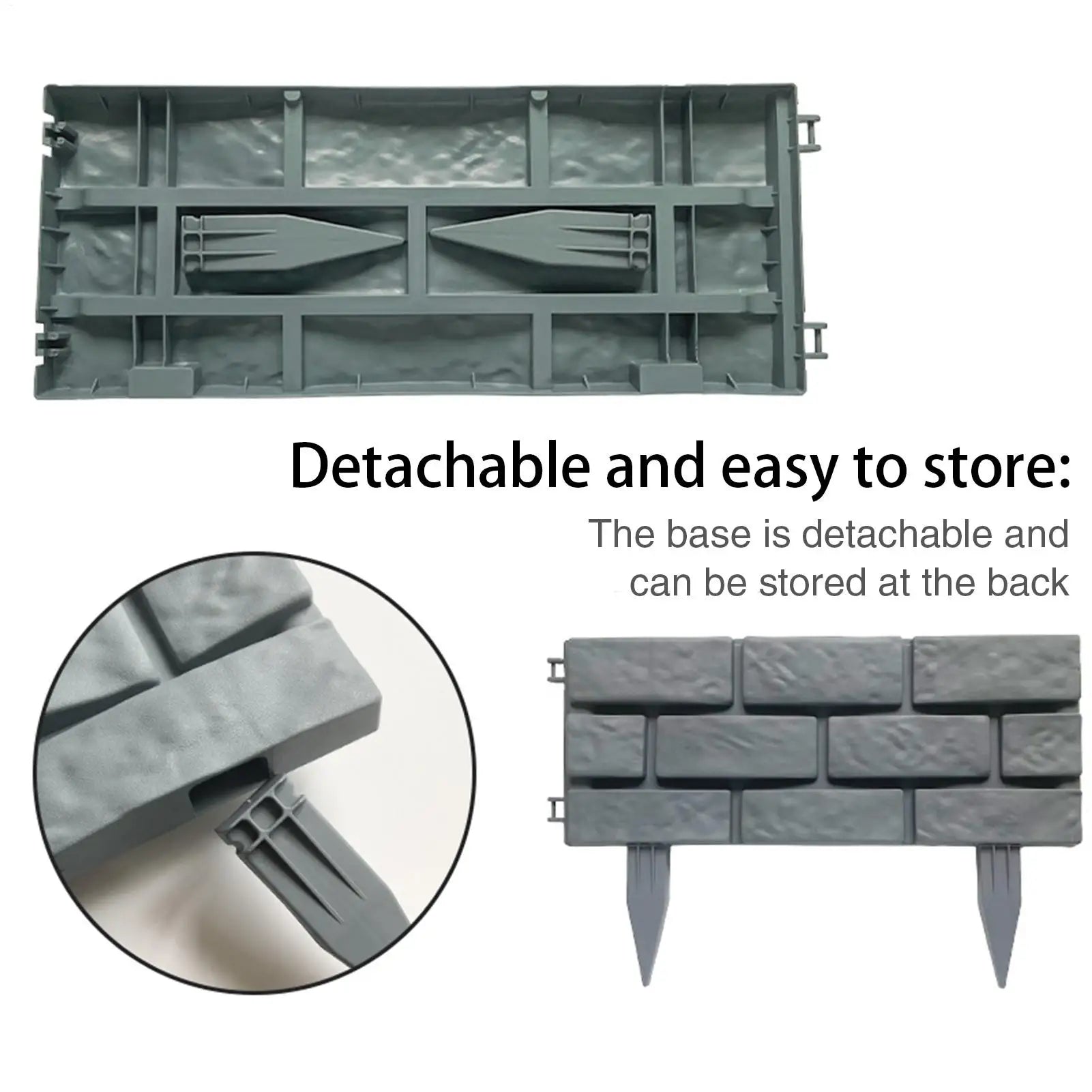Stone Effect Garden Fence Panels 4-Piece Set | Outdoor Decor Decorative Garden Edging Peaceful Pleasures Health and Wellness