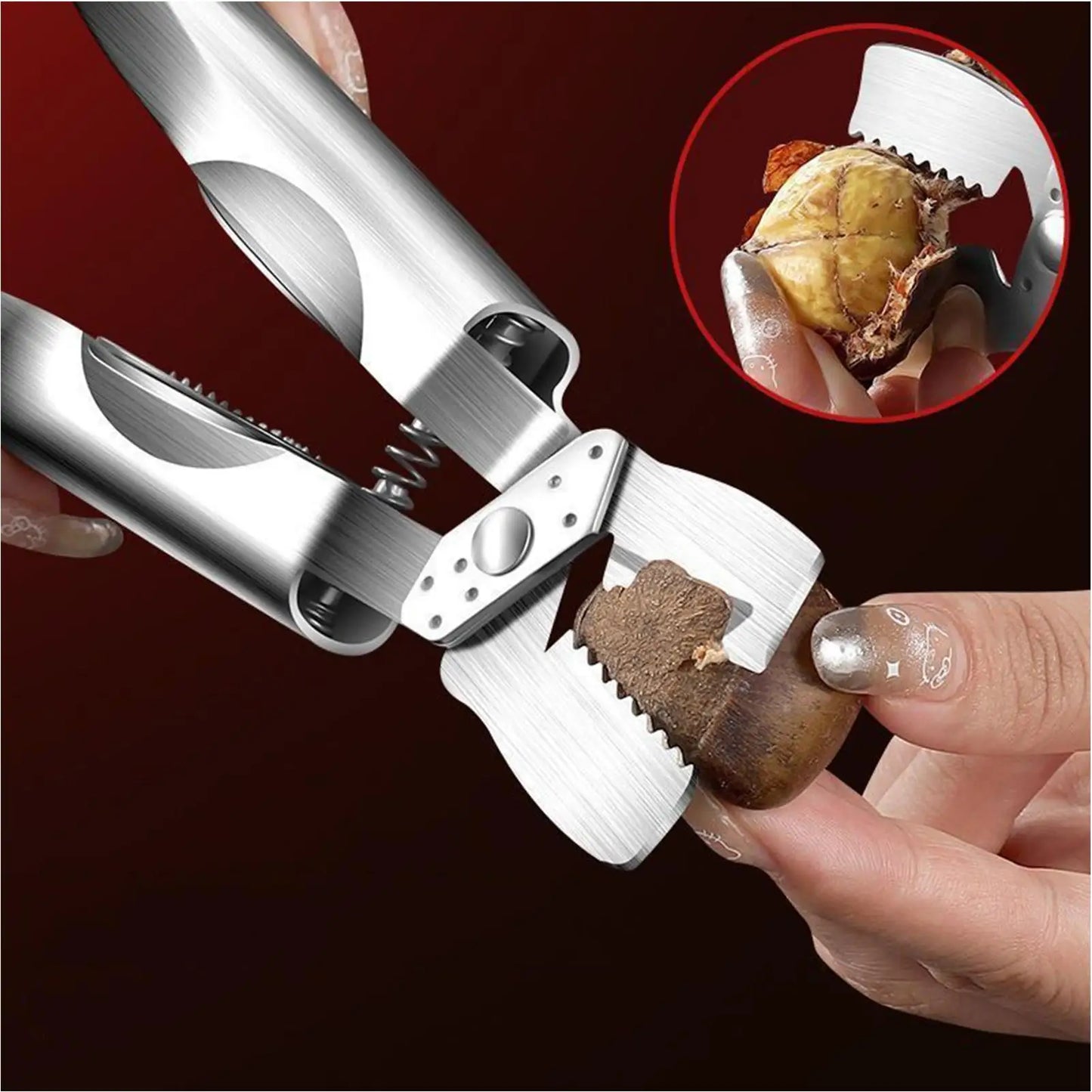 Stainless Steel Nut Cracker & Chestnut Opener Sheller Tool