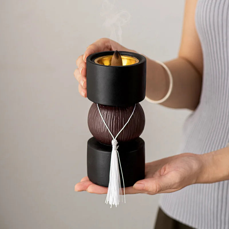 Arabic Resin Incense Burner with Tassel | Boho Home Decor Incense Burner Peaceful Pleasures Health and Wellness