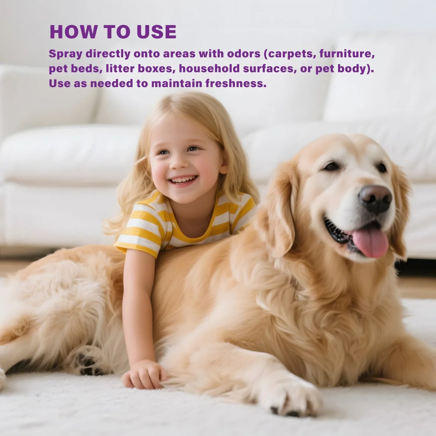 Plant-Based Pet Deodorant Spray Dogs & Cats 300ml | 24H Fresh