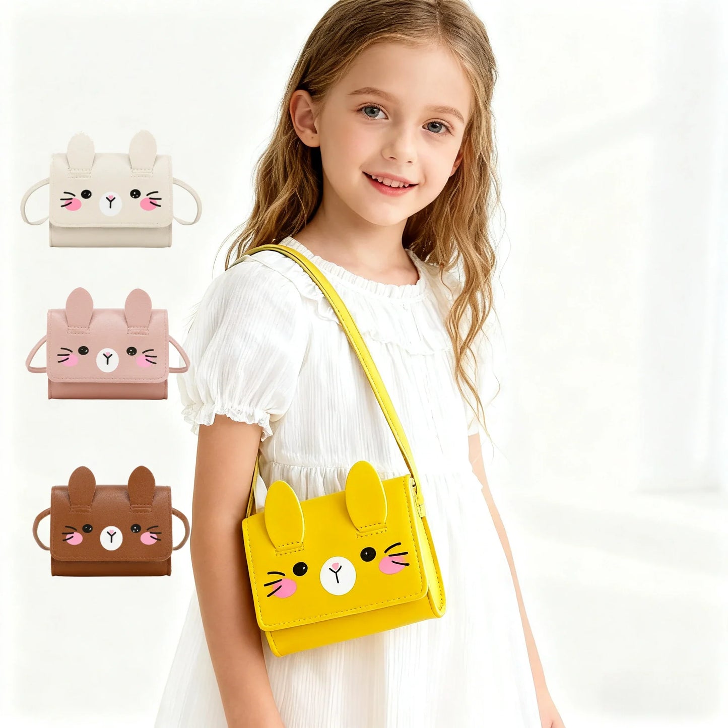 Girls Mini PU Leather Crossbody Bag – Kids Princess Purse
