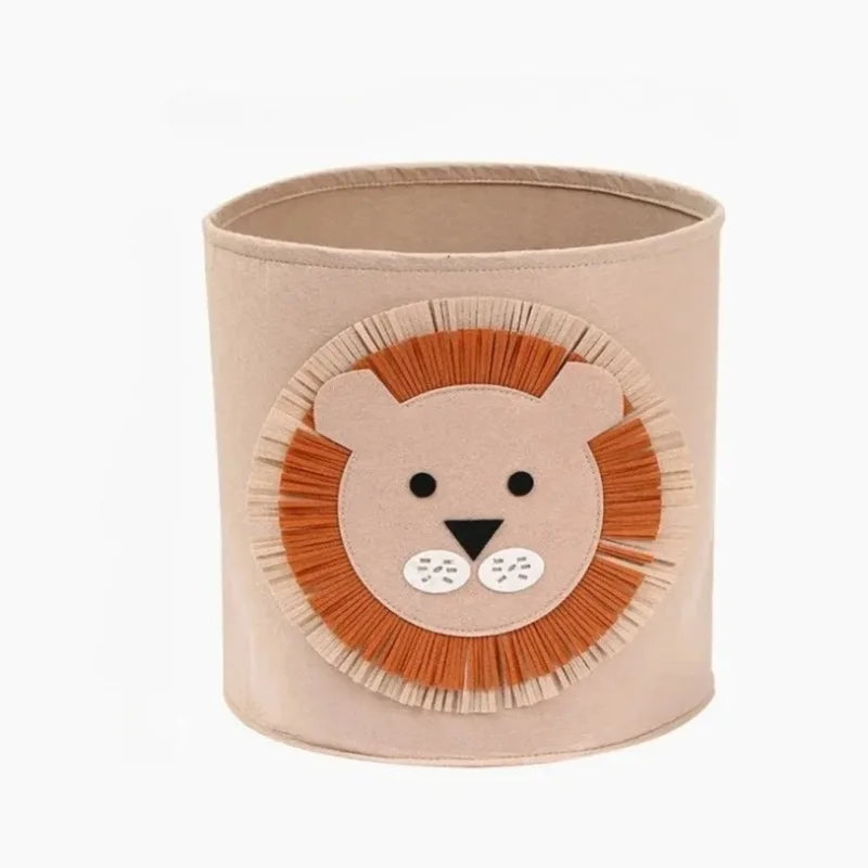 Large Felt Kids Toy & Laundry Basket – Cartoon Animal Design