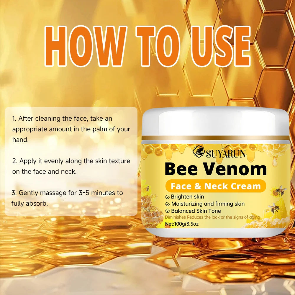 SUYARUN Premium Bee Venom Anti-Aging Face & Neck Cream - Firming Wrinkle Reduction, Deep Hydration Organic Formula. Peaceful Pleasures Health and Wellness