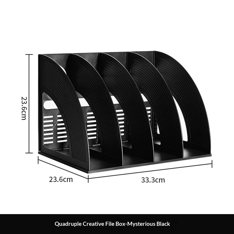 Creative Modern Muted Tones Book Stand Organizer Soft Pastel File Holder Multi Layer Learning Storage Solution Peaceful Pleasures Health and Wellness Black