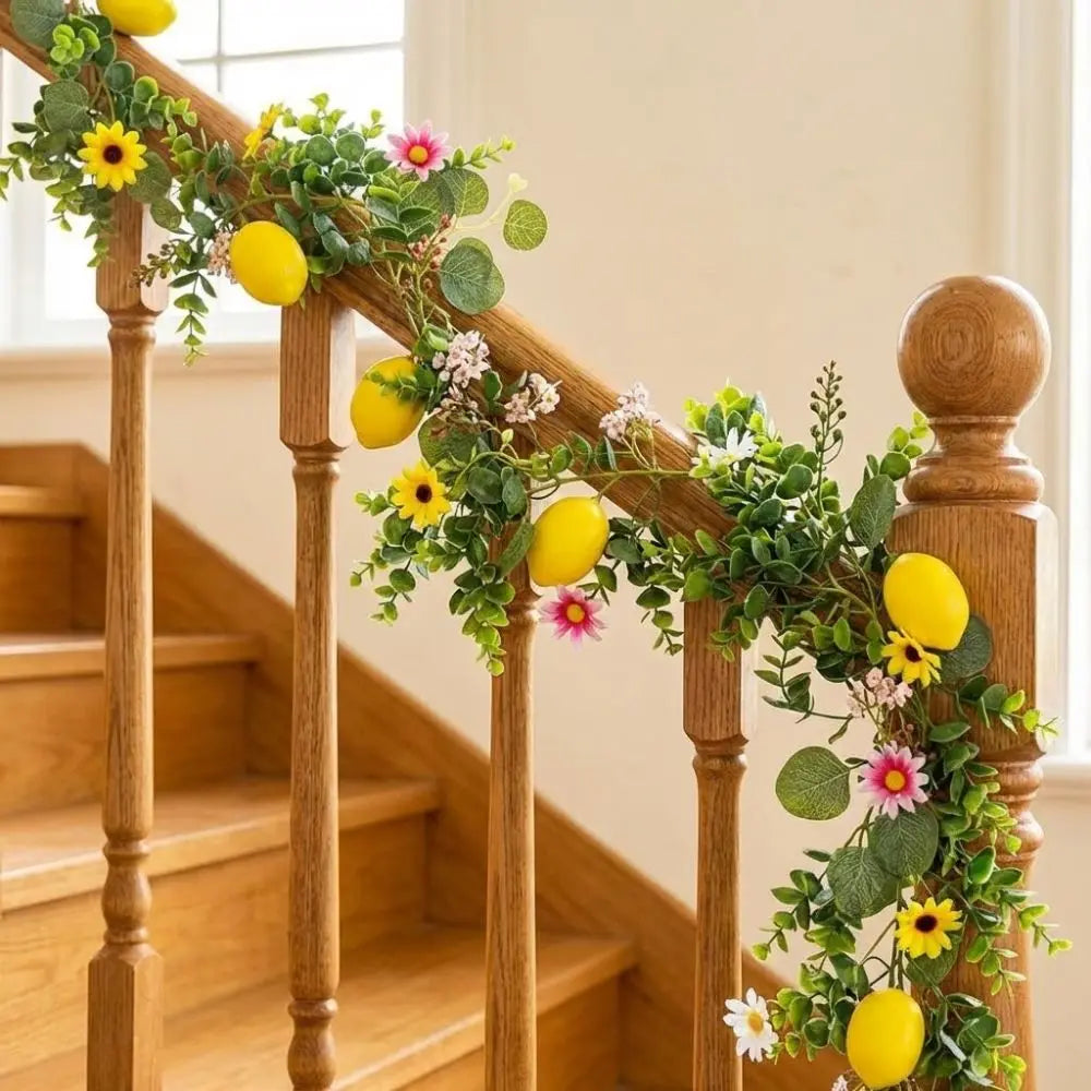 200cm Artificial Lemon Vine | Realistic Faux Silk Branch Decor