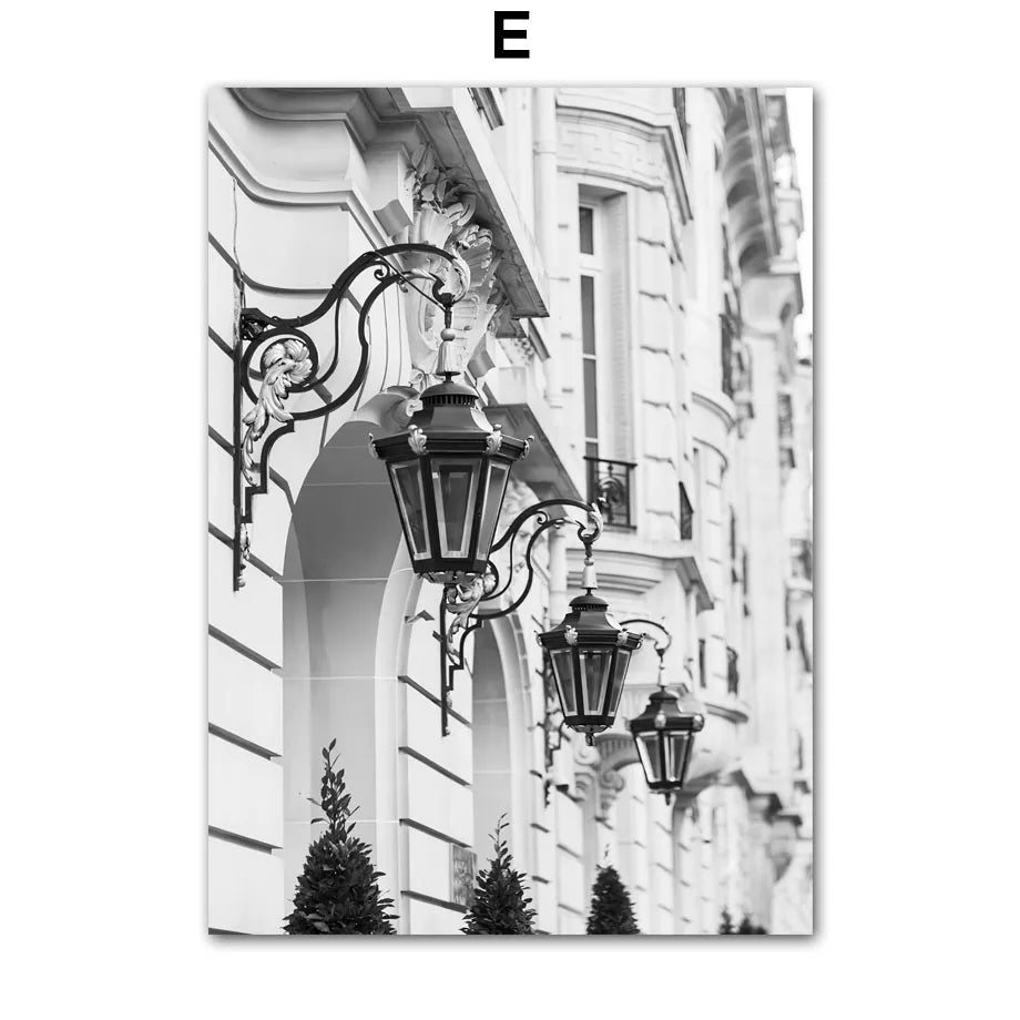 Vintage Car Canvas Wall Art | Nordic Black & White Paris Print