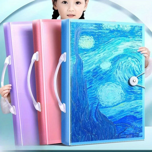 A3 Art Portfolio Book 60 Pockets 120-Page with Handle Art Portfolio Book Peaceful Pleasures Health and Wellness