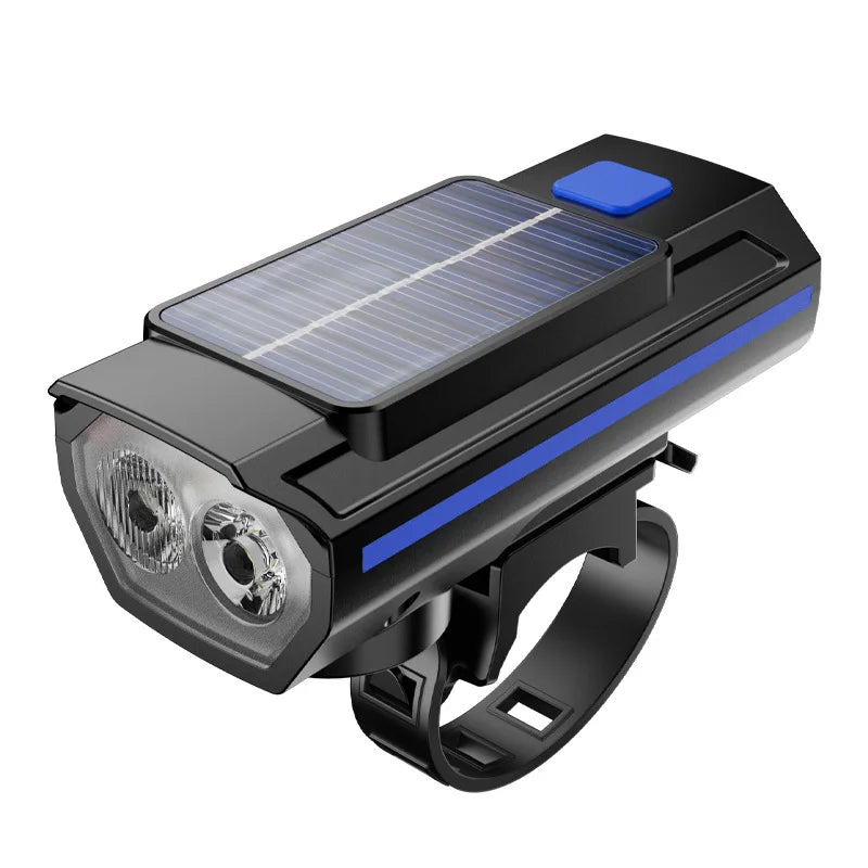 Solar Bike Light with 120dB Horn | USB-C Rechargeable LED MTB