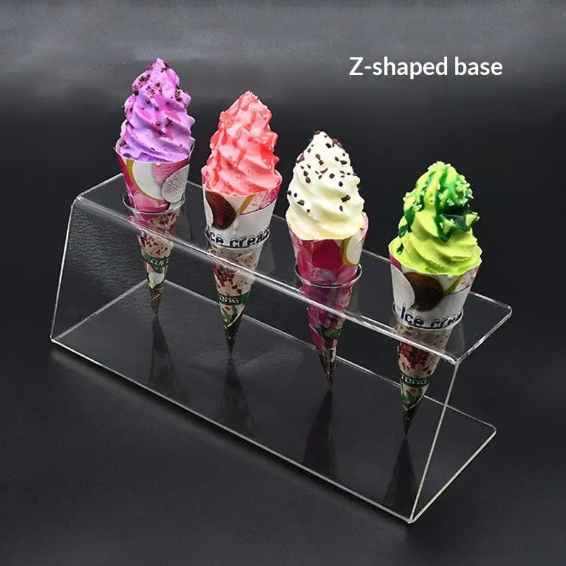 Clear Acrylic Ice Cream Cone Holder & Party Dessert Stand