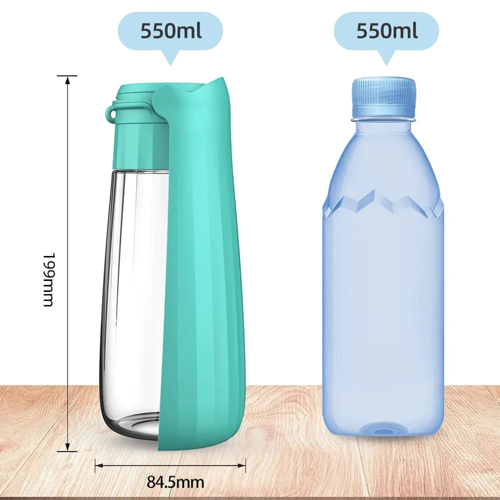 Portable Leak-Proof Dog Water Bottle & Bowl – 550ml