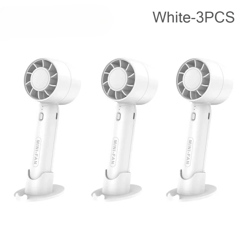 USB Rechargeable Mini Handheld Fan – 3 Speed Portable Desk Fan