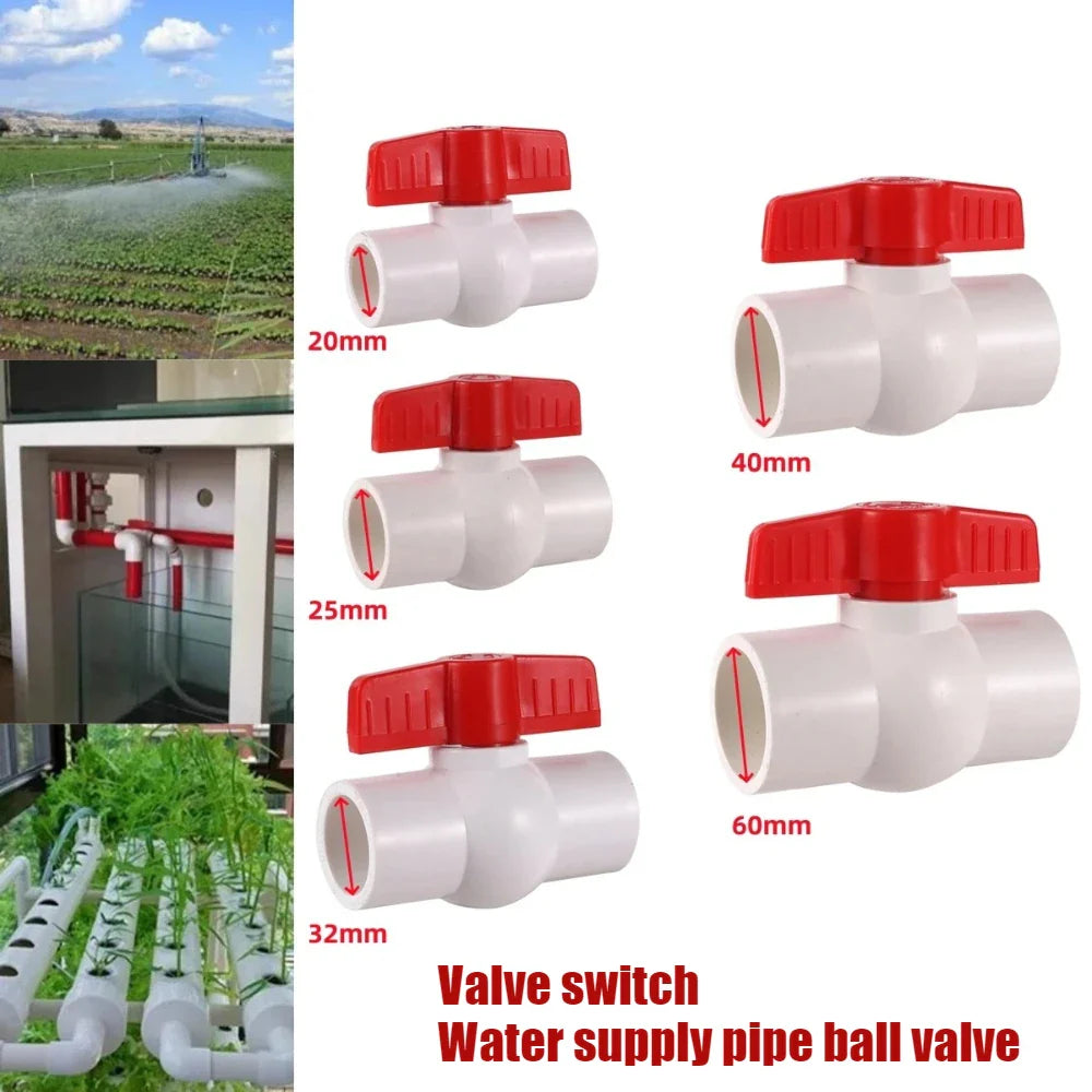 PVC Butterfly Ball Valve 20–60mm | Garden & Aquarium Pipe Fitting