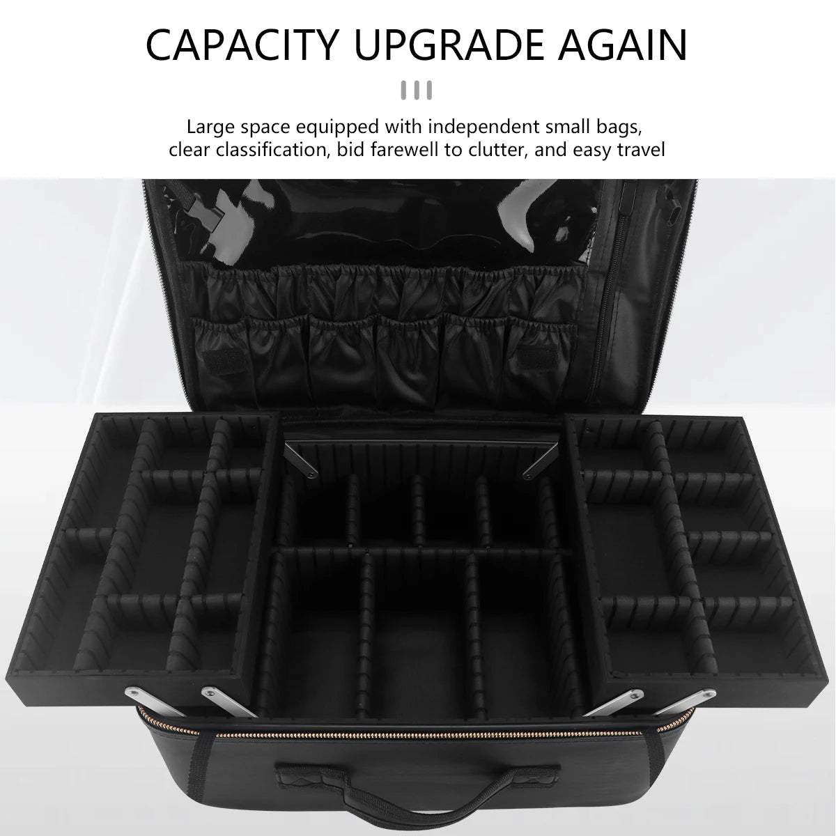 Makeup Display Box Cosmetic Bag Brush Organizer And Storage Travel Box With Adjustable Strap Barbershop Tools Portable Bag Peaceful Pleasures Health and Wellness