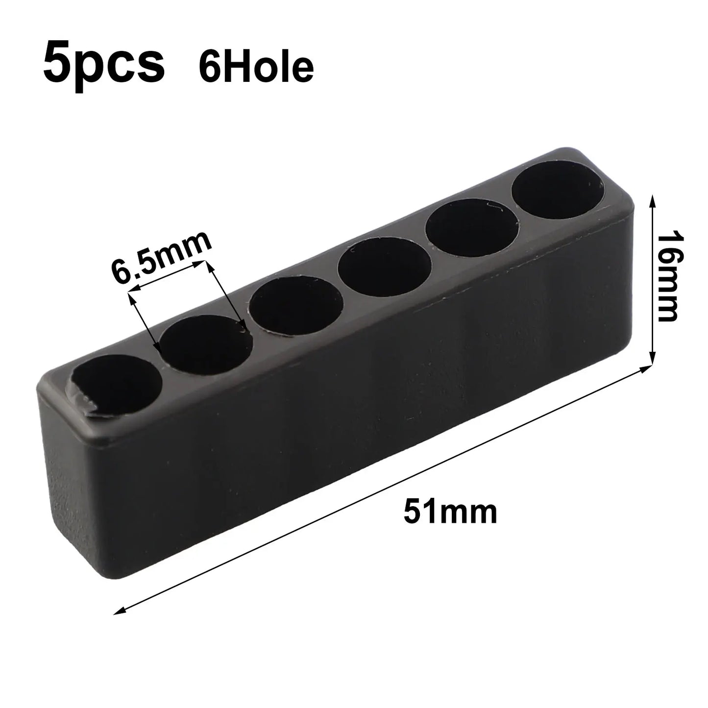 5-Pack 6-Hole 1/4" Hex Shank Drill Bit Holder Storage Stand